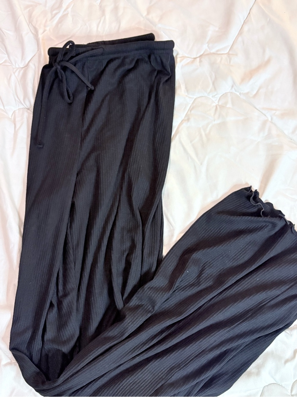 Juicy Couture Black Ribbed Lounge Pants